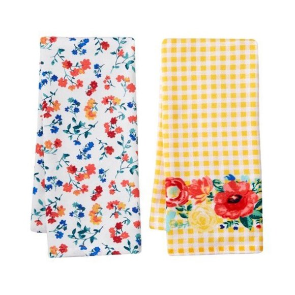 The Pioneer Woman Gingham Floral 2-Piece Kitchen Towel Set - Picture 2 of 5